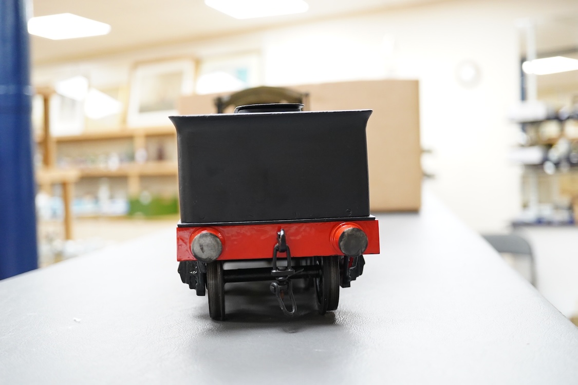 A Gauge 3 model railway live steam Bassett-Lowke 4-6-0 tender locomotive, ‘Experiment’ 66, fitted with a John Shawe manufactured ‘C’ type boiler and related paperwork, meths fired with two inside cylinders, the cab fitte